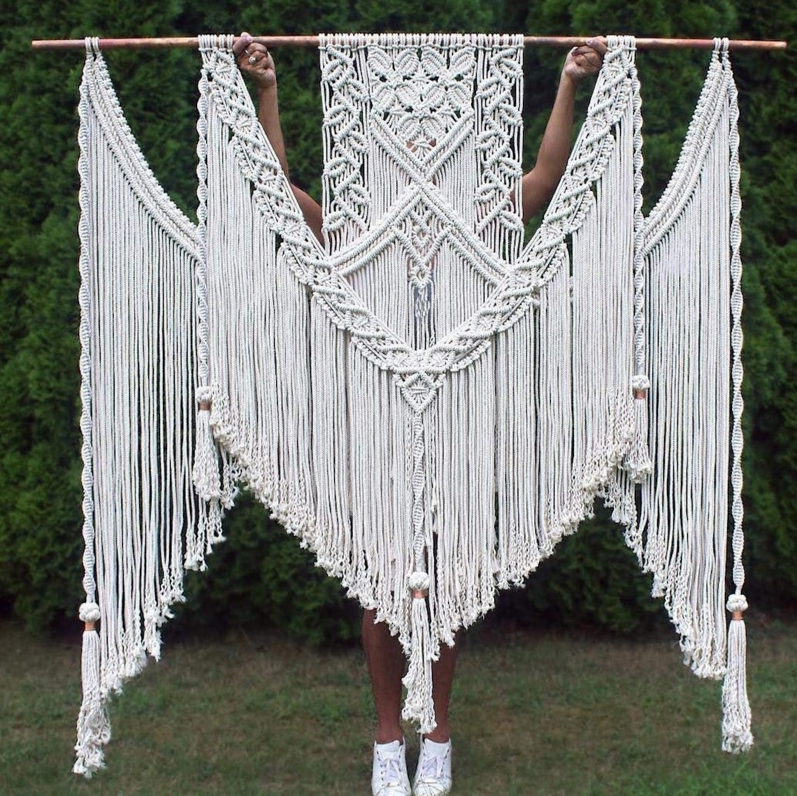 Bast Wandbehang Boho Style - Handgefertigte Naturdeko 40 Cm Für Wohnzimmer & Schlafzimmer