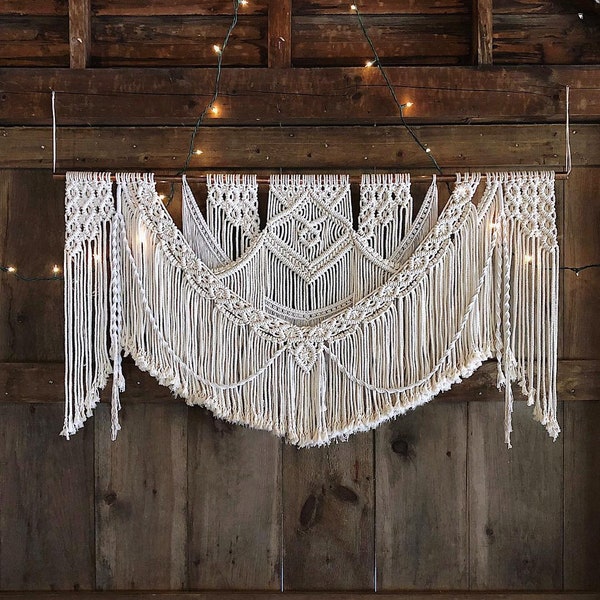 Best Sale Pattern Macrame Wall Hanging Bohemian Home Geometric Art Decor Room Decoration-Macrame Curtain Wedding Backdrop KWS01