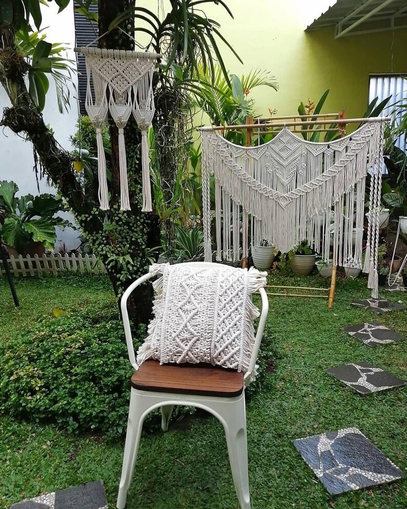 Luxurious Handmade Macrame Wall Hanging Large Curtain Bohemian Etsy