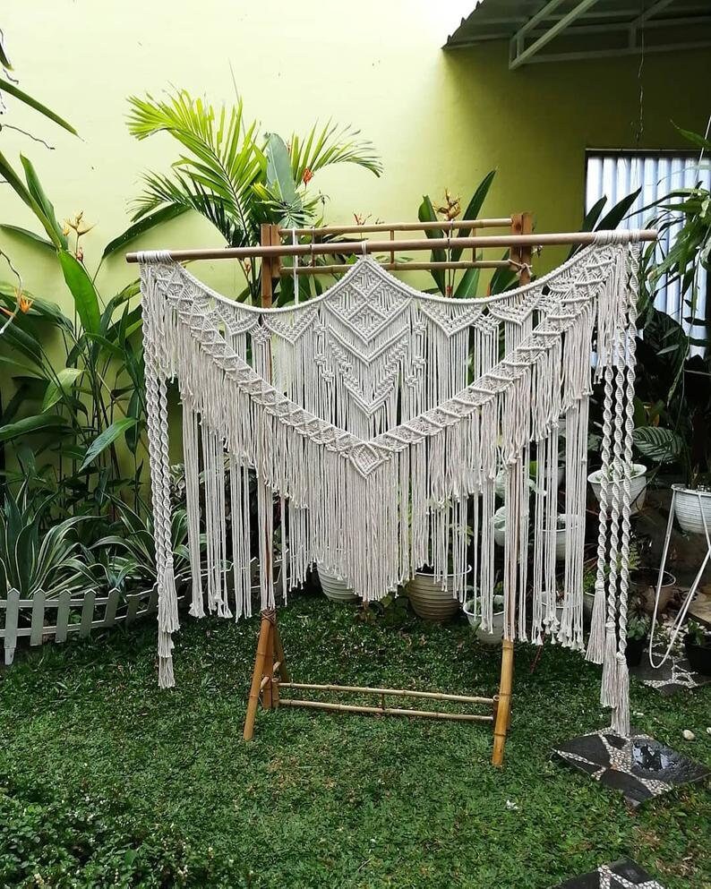 Luxurious Handmade Macrame Wall Hanging Large Curtain Bohemian Etsy