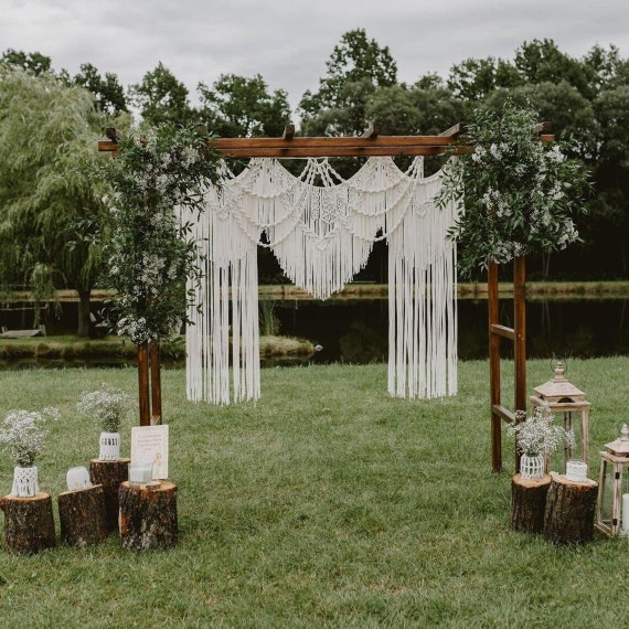 Handmade Macrame Wedding Backdrop Macramé Wedding Arch Arbor - Etsy