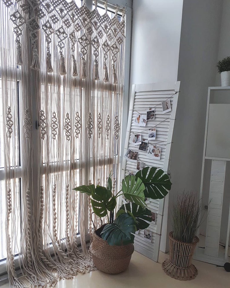 New For 2020 Macrame Curtains Shower Curtains Macrame Fabric Etsy