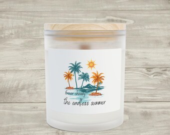 Endless Summer Palm Trees candle | Frosted Glass 11oz