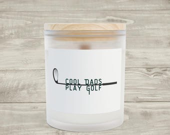 Cool Dads Play Golf Candle | Frosted Glass 11oz