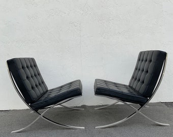 Barcelona Chairs Designed by Mies van der Rohe by Knoll Associates NY, c. 1960