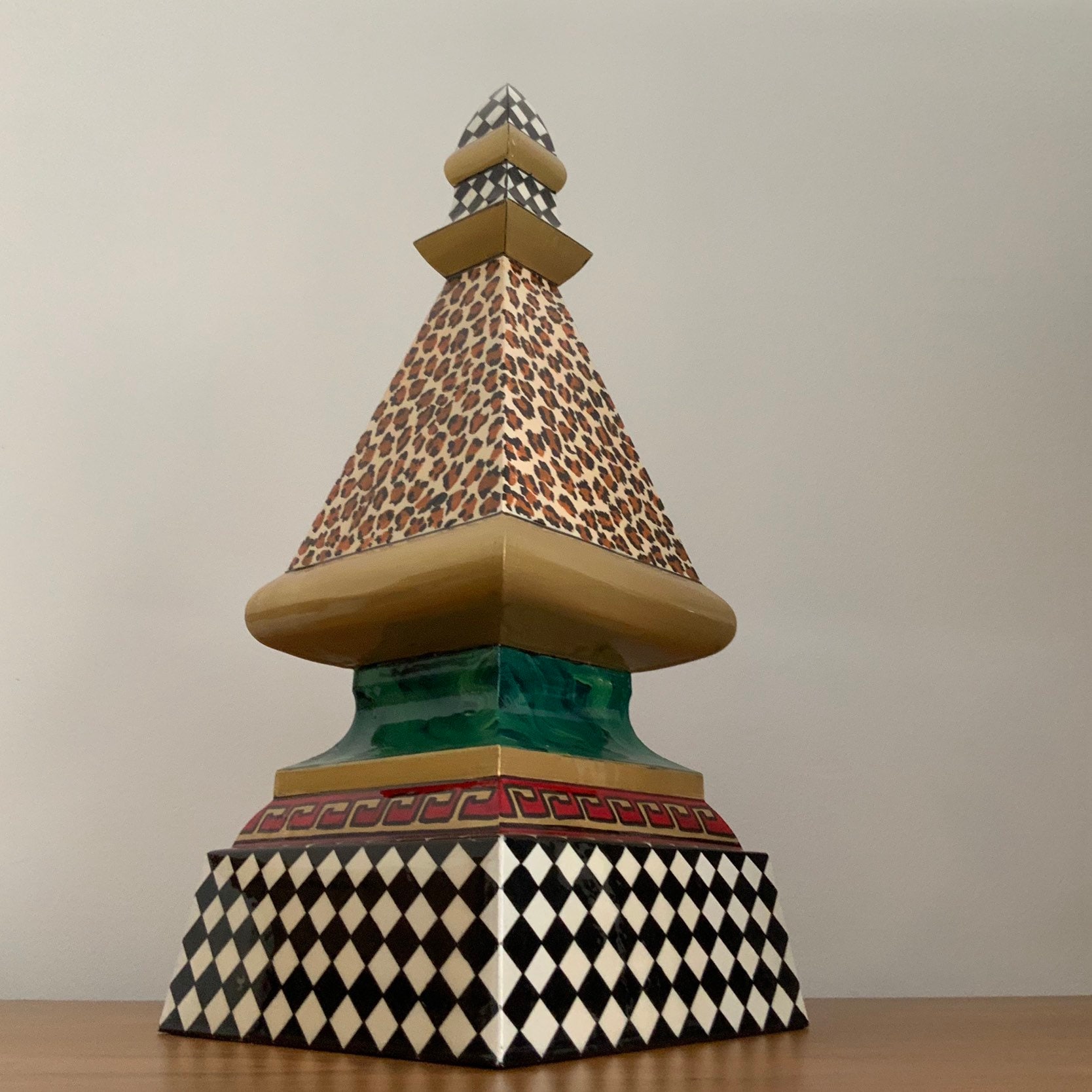 Obelisk Sculpture With Hand-painted Multi/patterns - Etsy