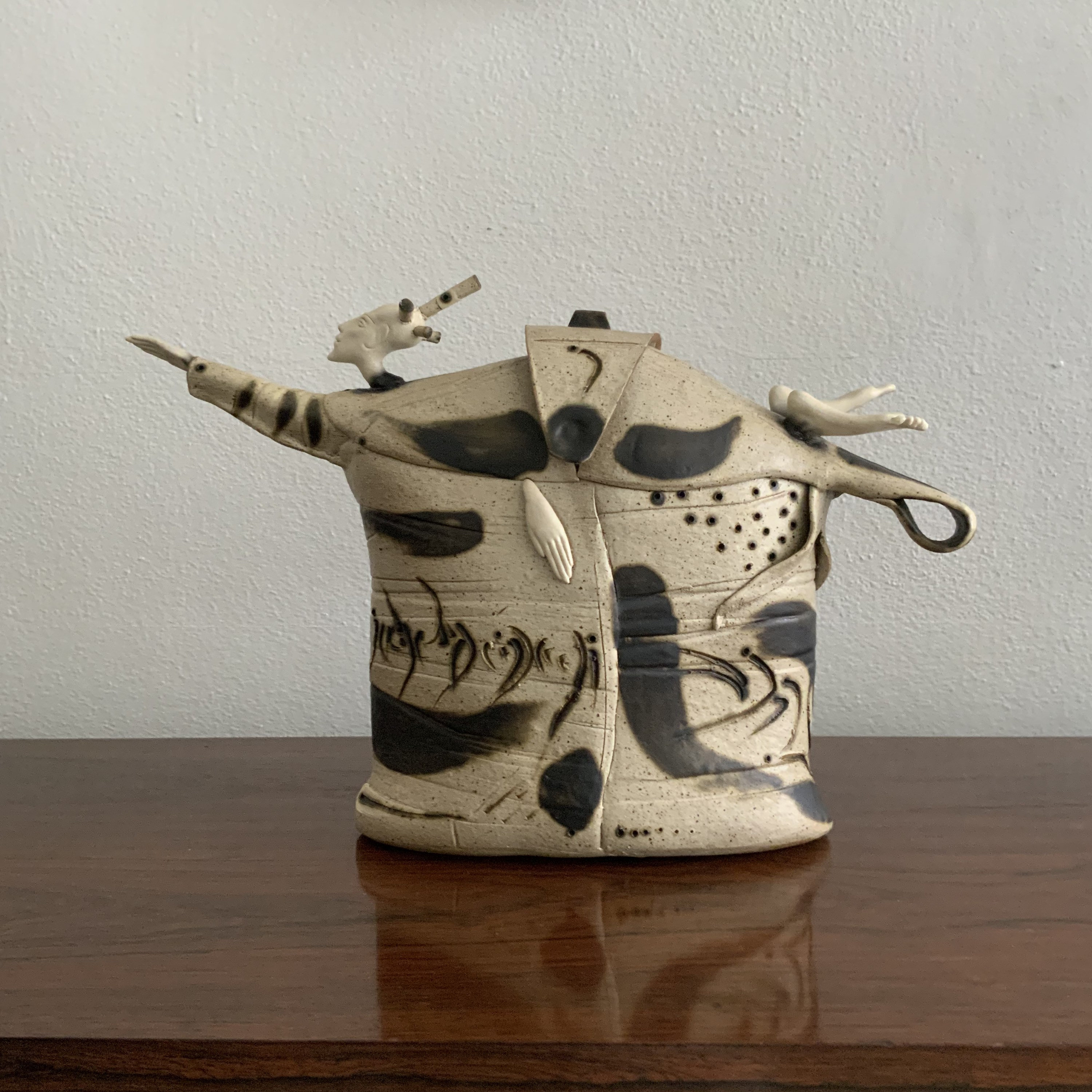Kostas Ulevicius Sculptural Flying Stoneware & Porcelain Teapot - Etsy