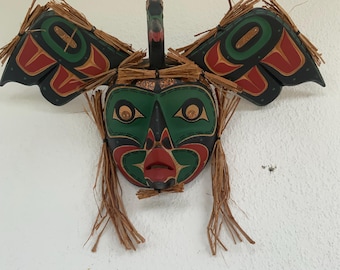 Rare 1970s Kwakiutl NW Coast Native American Mask Ozzie Matilpi