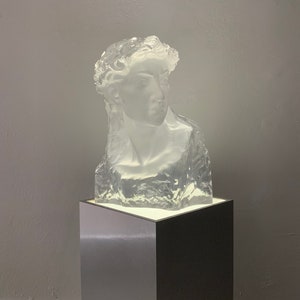 David Bust  Lucite  sculpture After Michelangelo