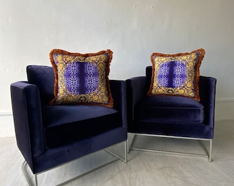 Pair of Versace Style Baroque Decorative Pillows