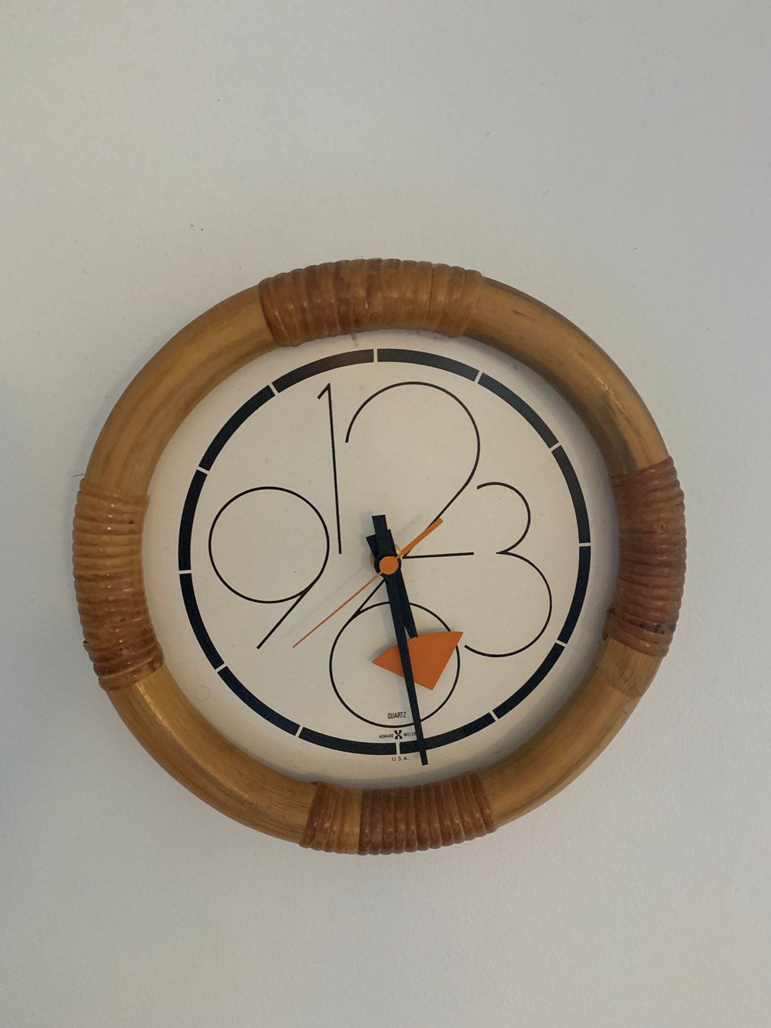 Howard Miller Bamboo & Rattan Wall Clock Etsy