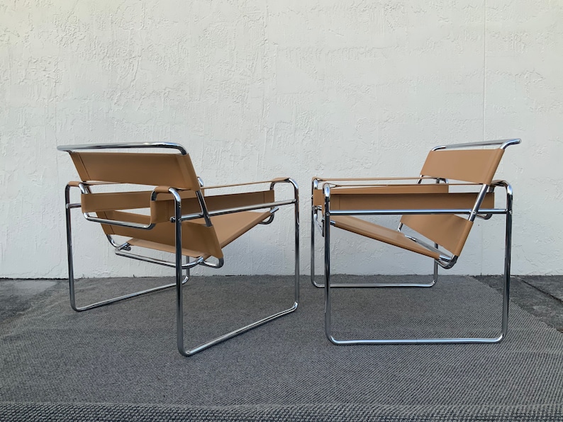 Marcel Breuer Wassily Leather Lounge Chairs Etsy