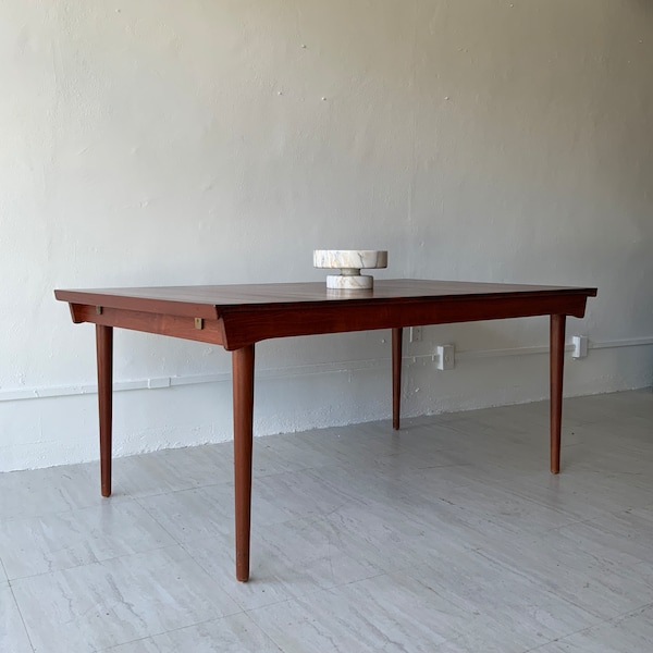 Finn Juhl Model FD 540 Solid Teak Extension Dining Table by France & Son, For John Stuart Inc.