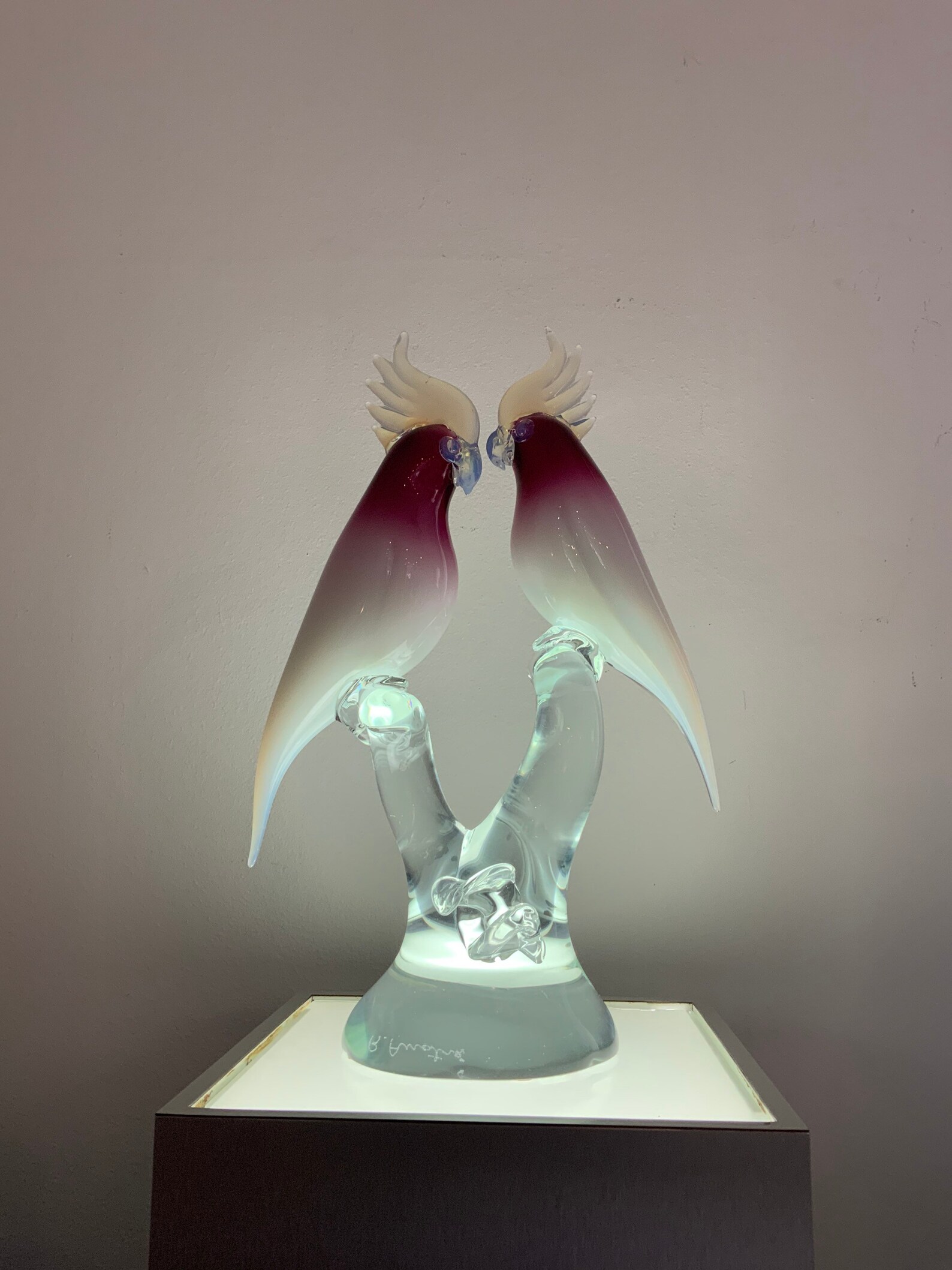 Renato Anatra Murano Art Glass Cockatiel Love Birds Sculpture Etsy