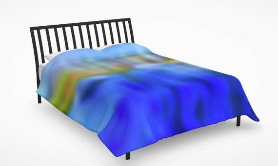 Reflections In Blue And Gold Duvet Cover Available In Twin Etsy