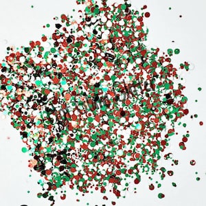 Son of a Nutcracker || Christmas Glitter, Christmas Dots, Red Green and White Christmas dots, Christmas Confetti, Holiday Glitter