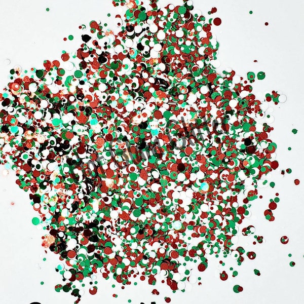 Son of a Nutcracker || Christmas Glitter, Christmas Dots, Red Green and White Christmas dots, Christmas Confetti, Holiday Glitter