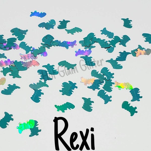 Rexi | Dinosaur Glitter, Holographic T-Rex Confetti, T-Rex Glitter