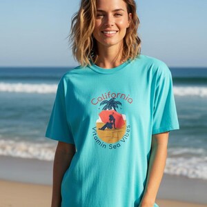Vitamin Sea Script tee, California Sunshine Surf Shirt | Beach Vibes