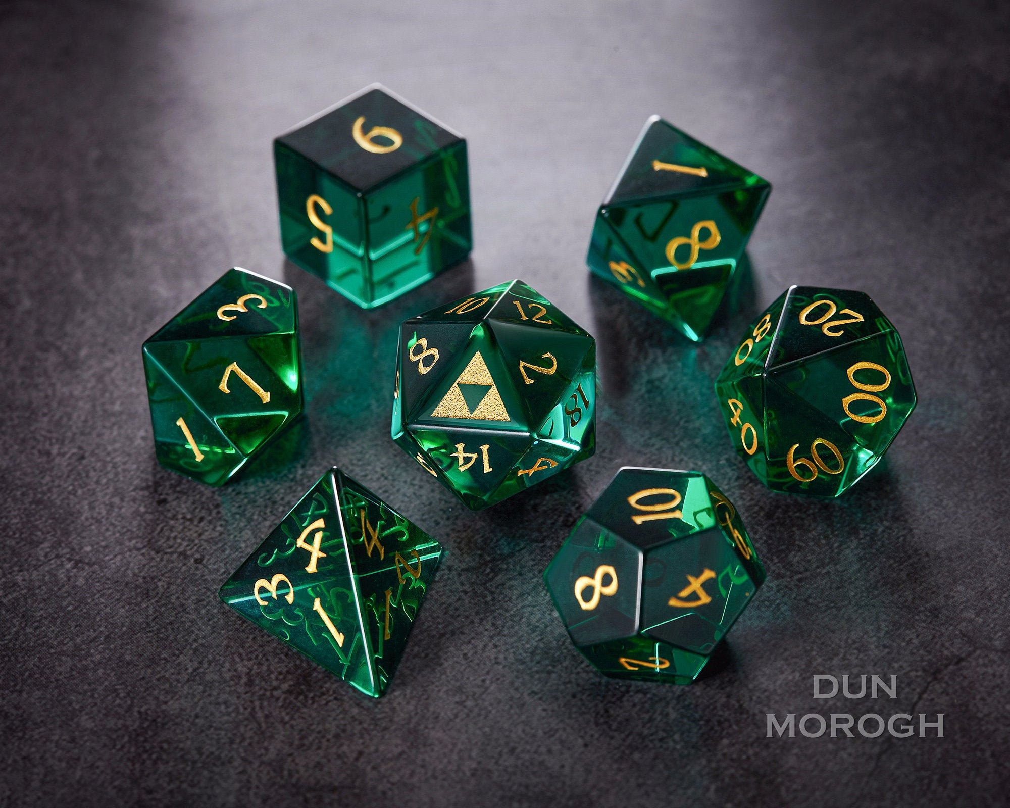 Emerald Zircon Glass DnD Dice Set Gemstone Dice Set Stone Dice Etsy