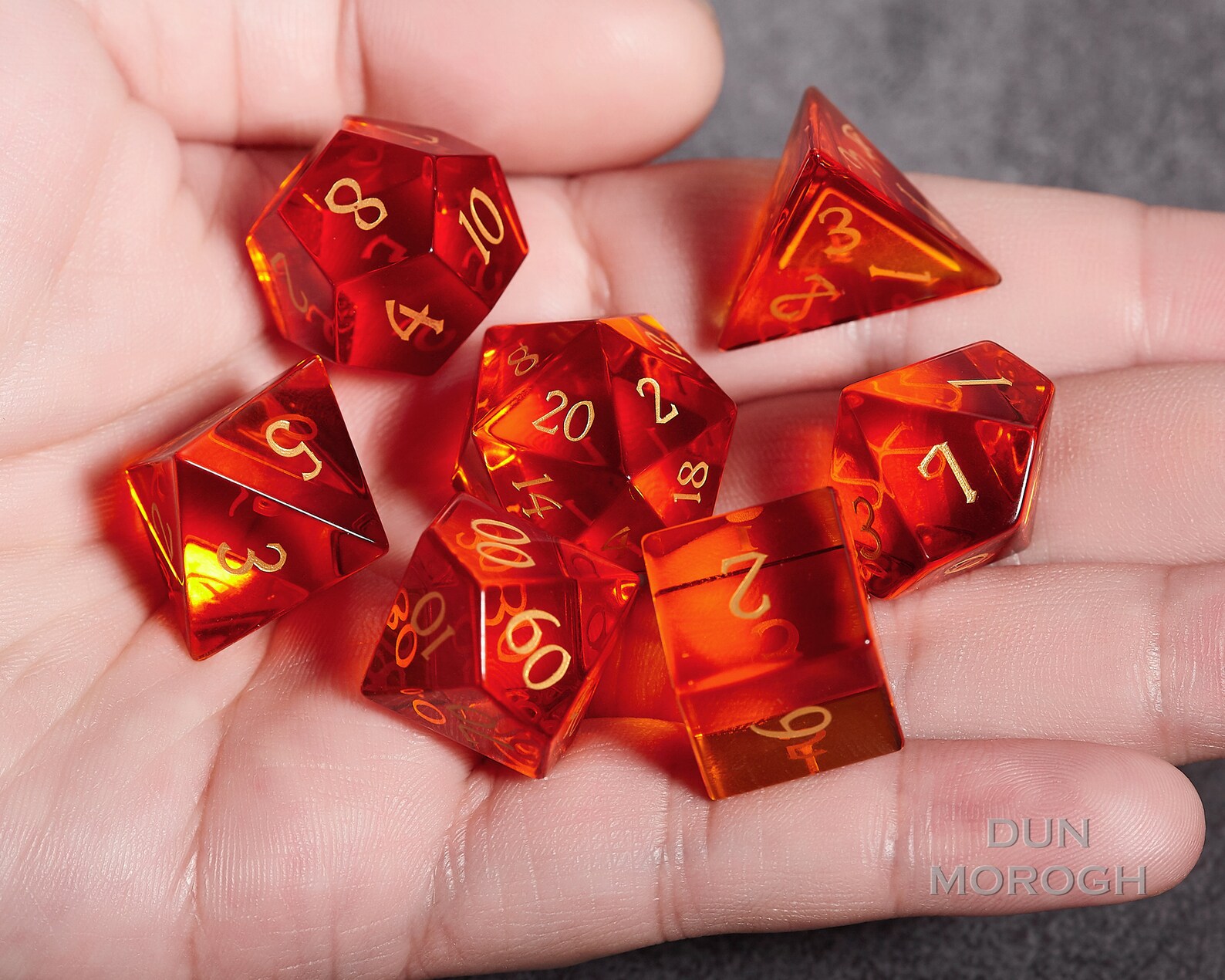 Fire Zircon Glass Dice Set DnD Dice Set Gemstone Dice Set Etsy