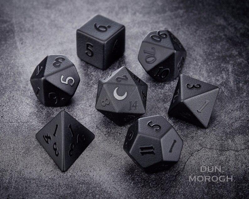 Raised Dice Set Obsidian DnD Dice Set Gemstone Dice Set Stone Etsy