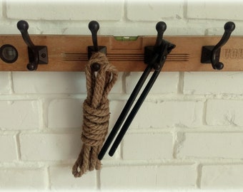 Coat rack made from old spirit level Craftsman's gift