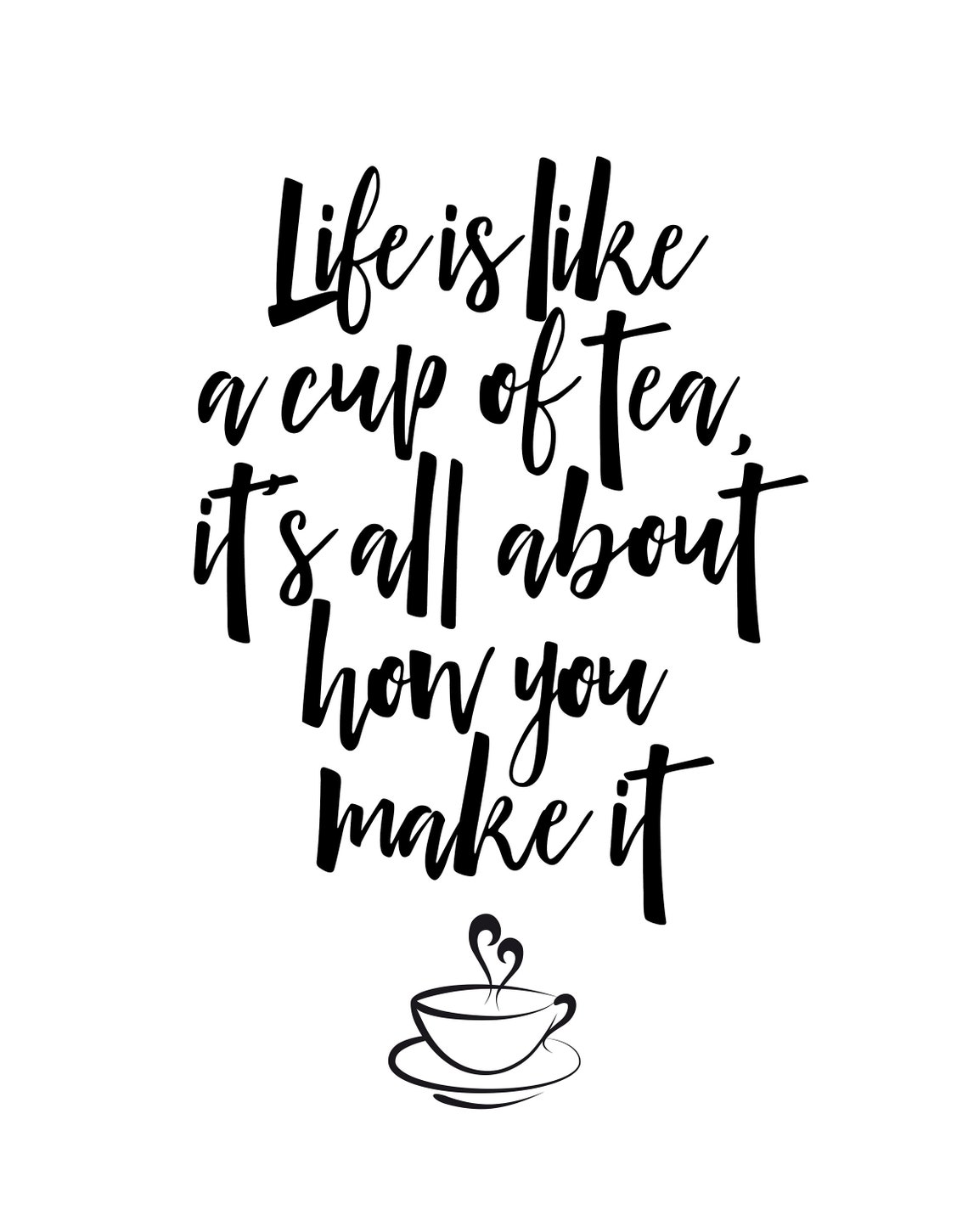 Cup of tea quotes Kitchen quotes digital download Etsy