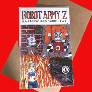 Issue 1, Robot Army Z Comics, An Independent Comic Book, A Post Apocalyptic Story of Robots Living After Humans Are Gone.