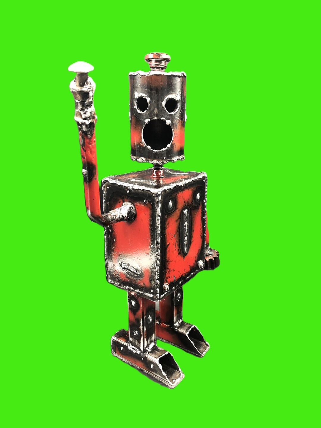 Robot Army Z 135, A Welded Metal Robot Zombie Sculpture Made From Sheet Metal and Scrap and It