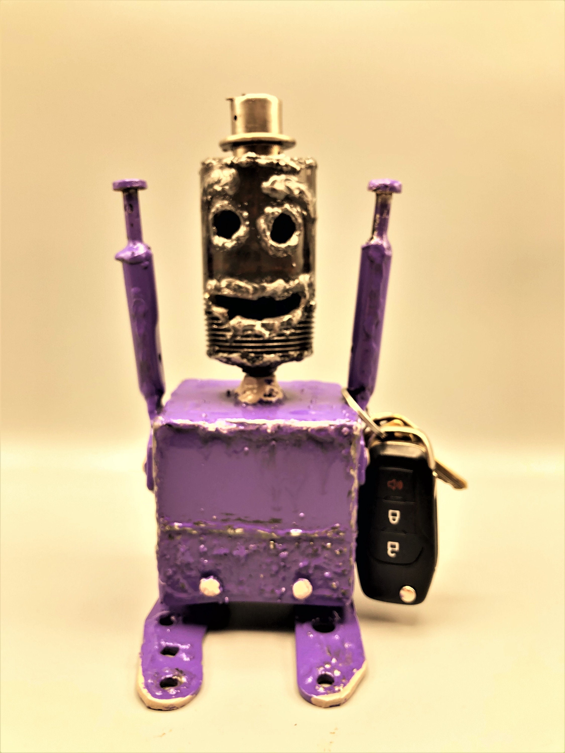 065 Small Metal Robot Zombie Sculpture A Purple Robot that | Etsy