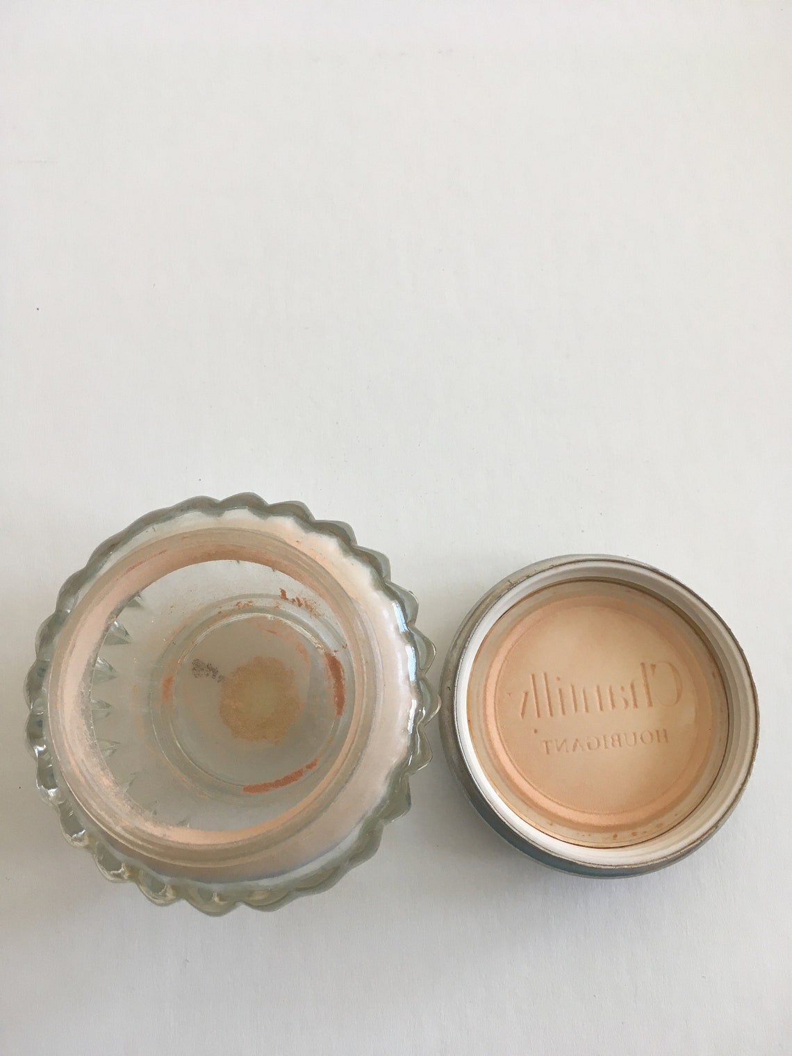 Houbigant Vintage Glass Powder Box Dresser Jar Etsy