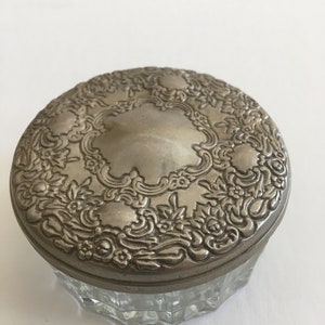 Vintage Glass Powder Box Dresser Jar