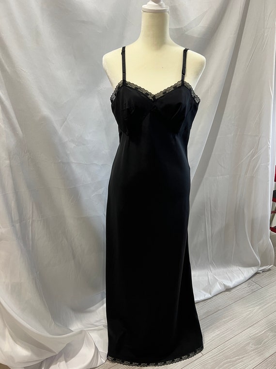 Vintage antique 1940's black slip dress