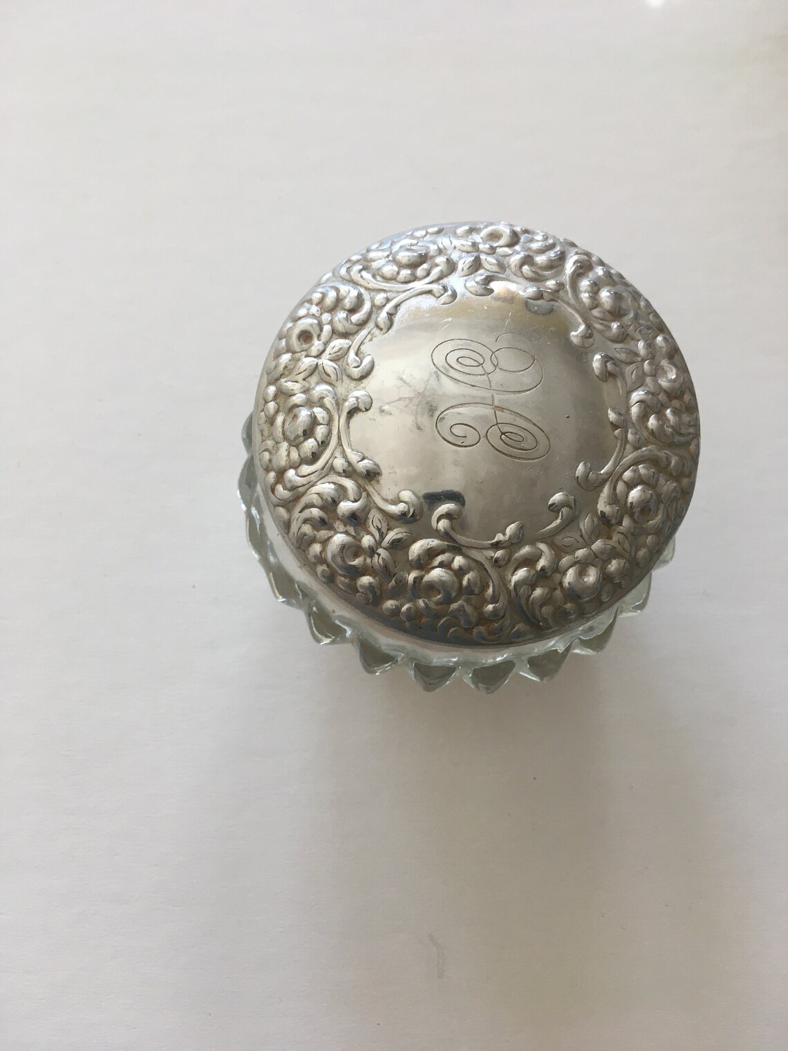 Houbigant Vintage Glass Powder Box Dresser Jar Etsy