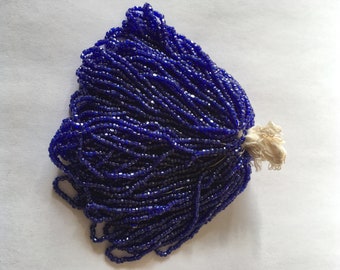 Vintage 2mm or 11/0 cut Indigo blue seed beads