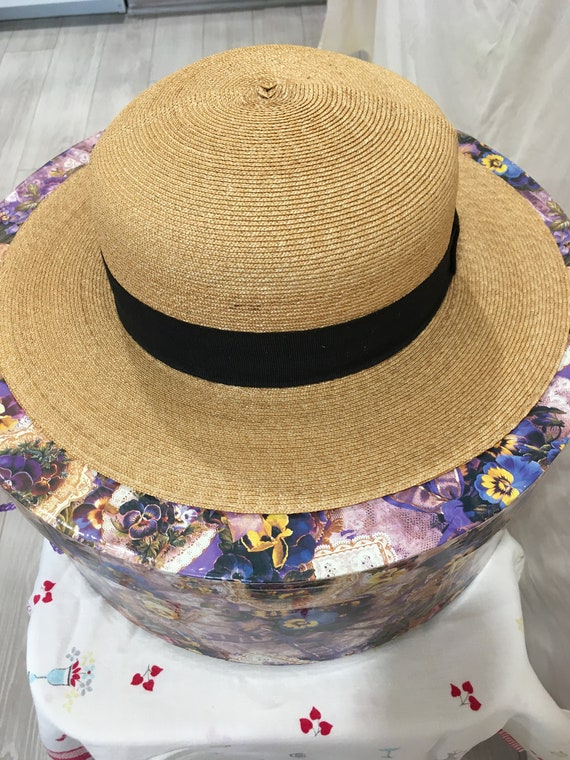 Vintage 1980's made in Italy 100% straw hat - image 8