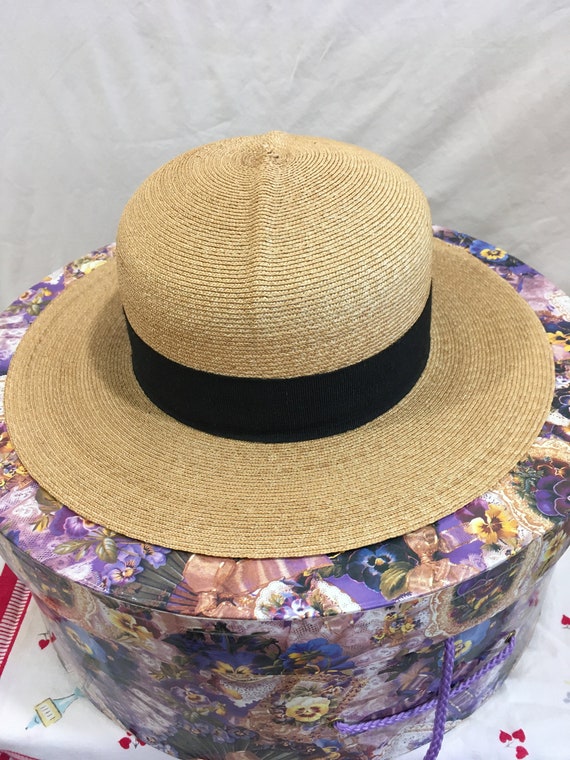 Vintage 1980's made in Italy 100% straw hat - image 1