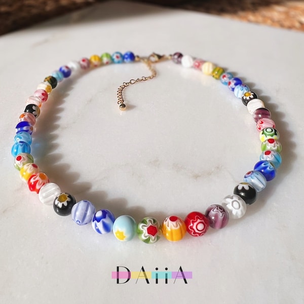 Millefiori Necklace Etsy