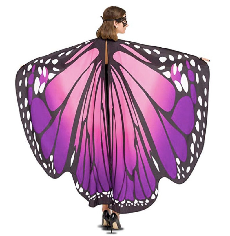 Butterfly Wings Cape Halloween Costume & Lace Mask Adult Etsy