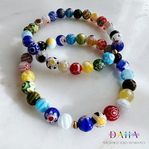 Millefiori Bracelet | Murano Glass Bracelet | Millefiori Murano Glass Stretch Bracelet | Millefiori Glass Bracelet | Harry Styles Bracelet