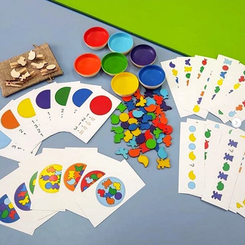 Waldorf Wooden Toys Toddler Color Sorting Toy Montessori Etsy