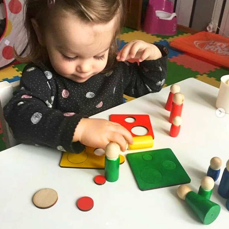 Wooden Peg Dolls Montessori Toys Montessori Wooden Toys for Etsy