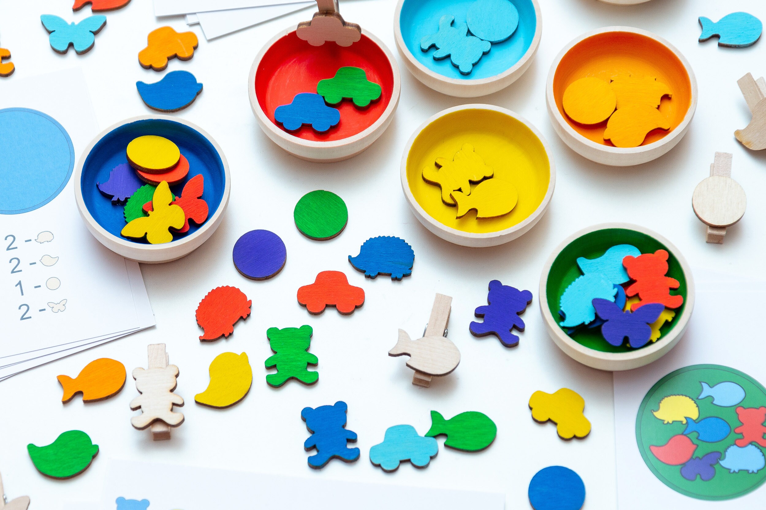 Waldorf Wooden Toys Toddler Color Sorting Toy Montessori Etsy