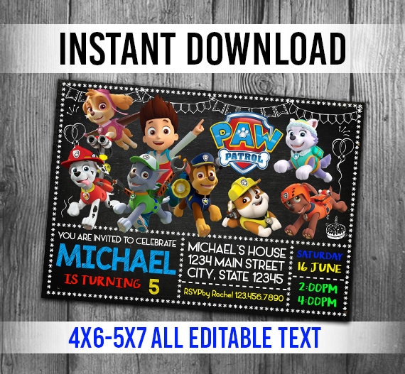 Paw Patrol Invitation, Paw Patrol Birthday, Paw Patrol Birthday Invitation, Paw Patrol Invite, Paw Patrol Occasion, Instantaneous Down load, Printable image relating to Paw Patrol Invitations Printable identify Paw Patrol Invitation, Paw Patrol Birthday, Paw Patrol Birthday Invitation, Paw Patrol Invite, Paw Patrol Get together, Immediate Obtain, Printable