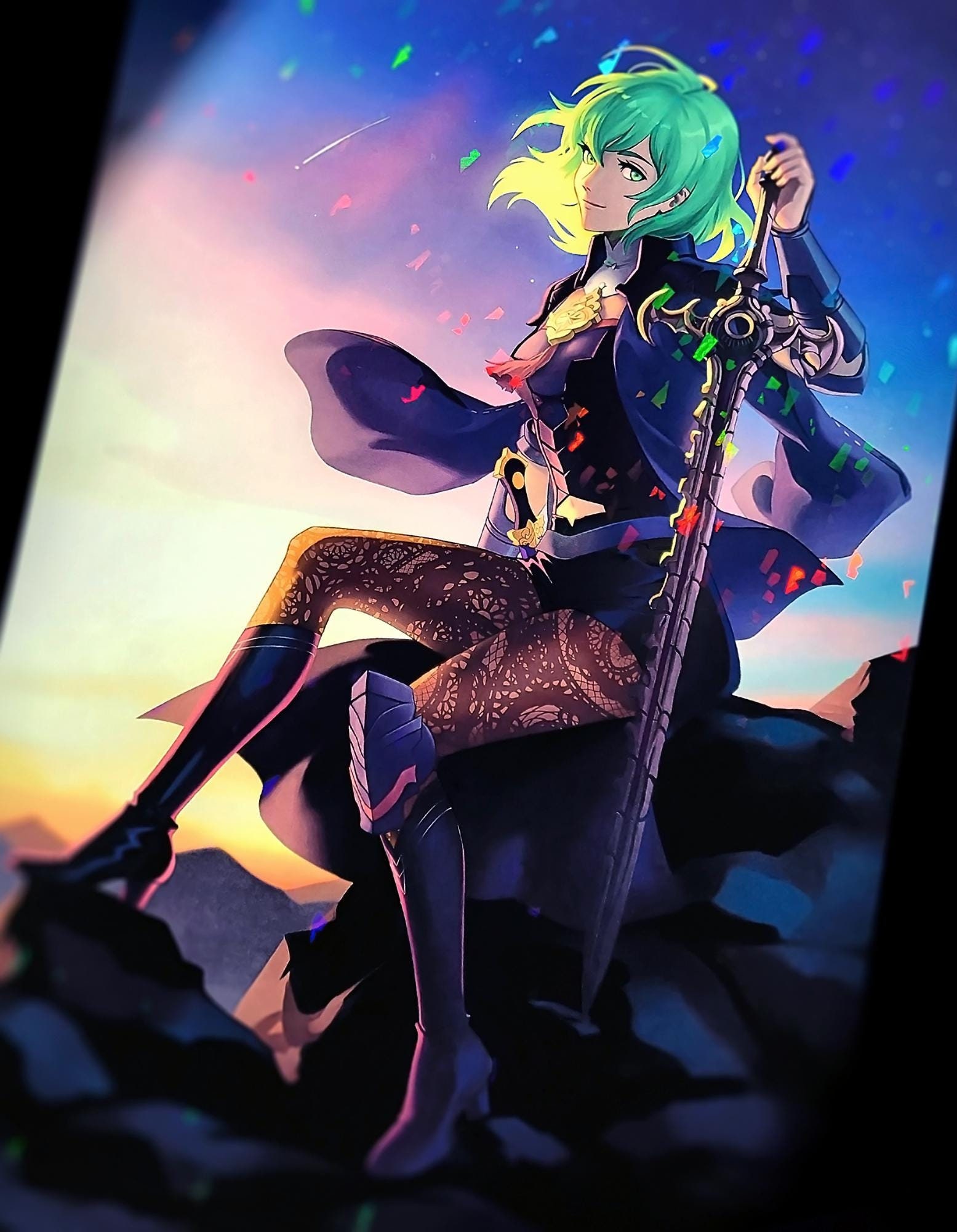 Fire Emblem: Three Houses - Byleth Holographic Large Art Print - Etsy