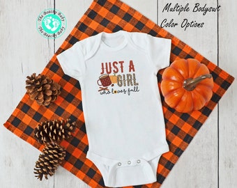 Thanksgiving Baby Outfit | Just A Girl Who Loves Fall | Fall Infant Bodysuit | 1st Thanksgiving Outfit | Fall Baby Gift | Baby Shower Gift