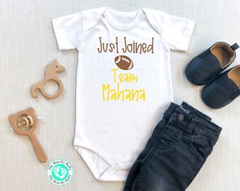Football Onesie®, Just Joined Personalized Team Onesie, Baby Boy Onesie, Boy Coming Home Outfit, Boy Baby Shower Gift, Football Coach Gift