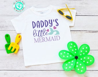 Mermaid Toddler Shirt- Daddy's Little Mermaid Infant- Mermaid Girl Toddler Shirt- Summer Infant Shirt- Beach Toddler- Summer Birthday Gift