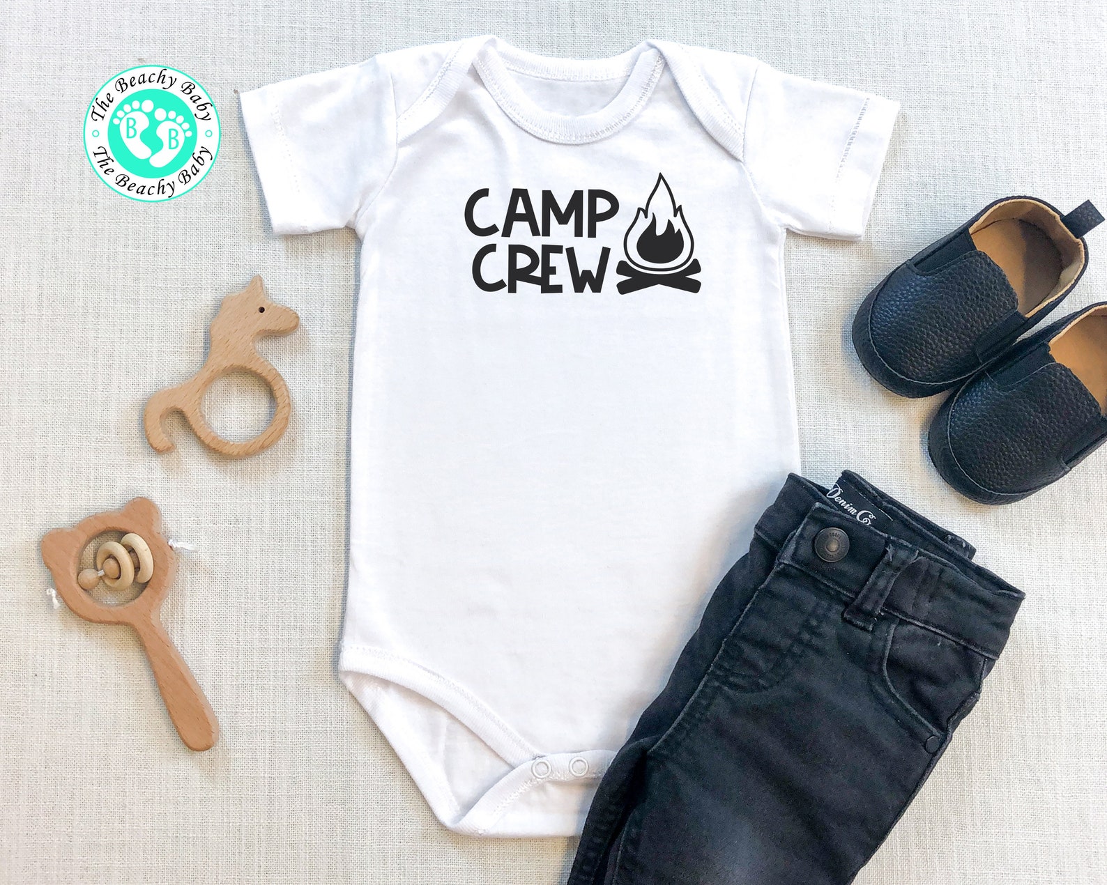Camping Onesie Camp Crew Romper Baby Girl Onesie Baby Etsy